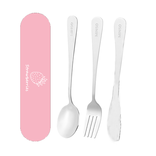 Fruit Series Cutlery Kit (4 Piece Kit)(Strawberry)