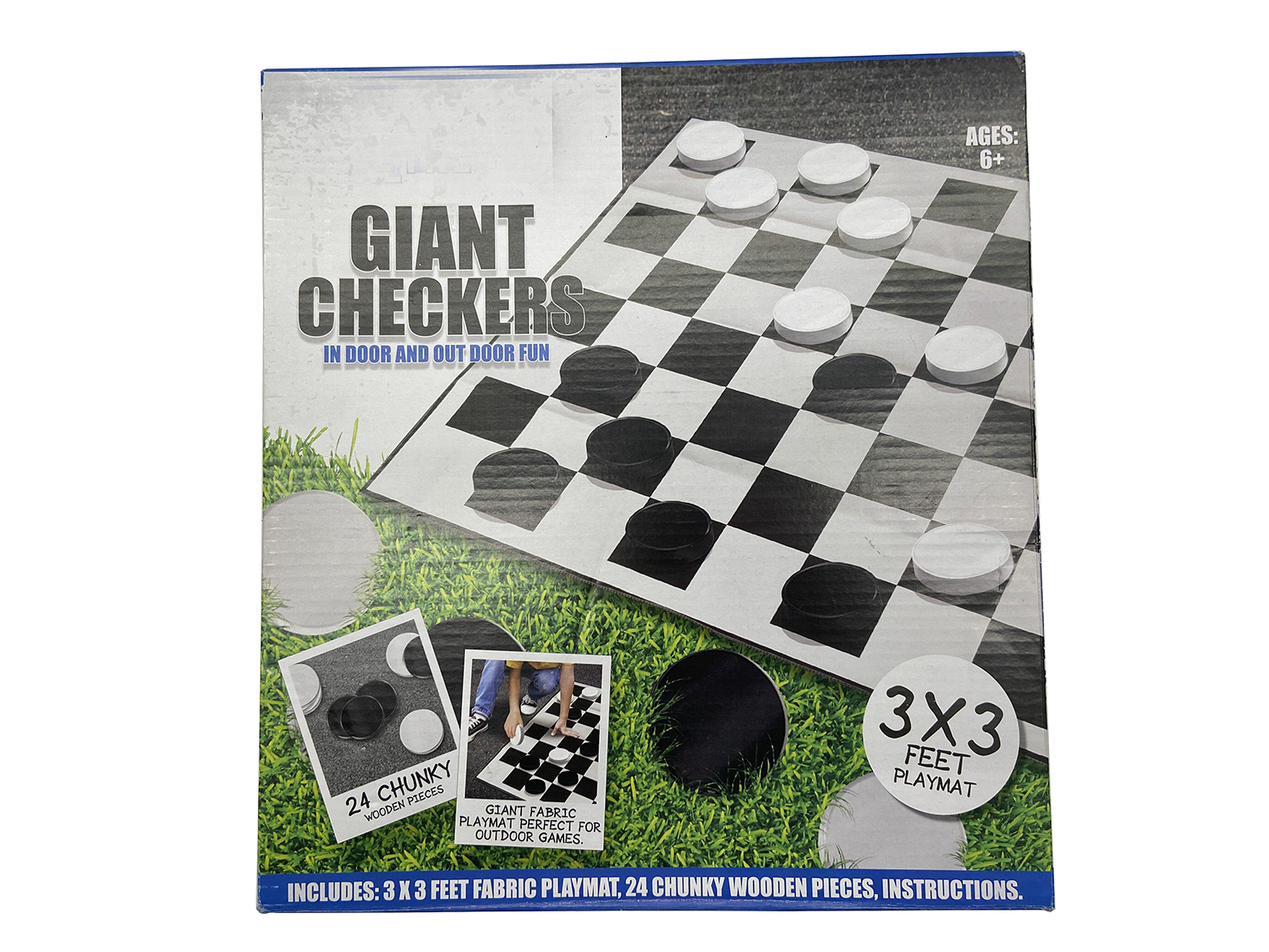 Black & White Chess Set - 24 Pieces, 90*90cm Board