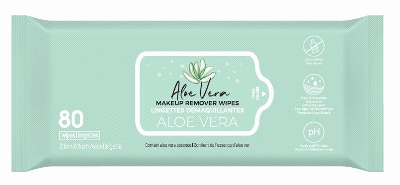 Aloe Vera Makeup Remover Wipes (80 Wipes)