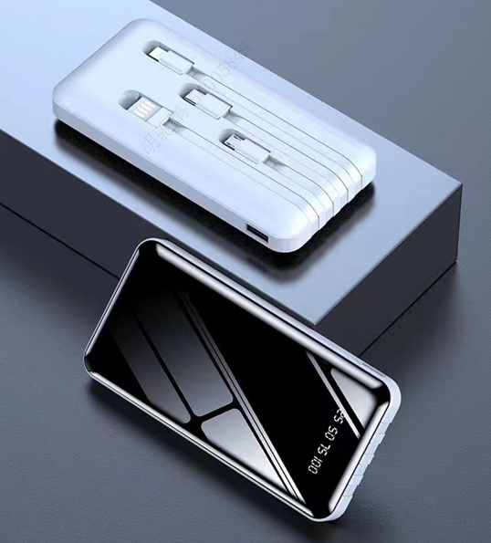 10000mAh Power Bank with Built-in 4 Cables Model: Y19 (White)