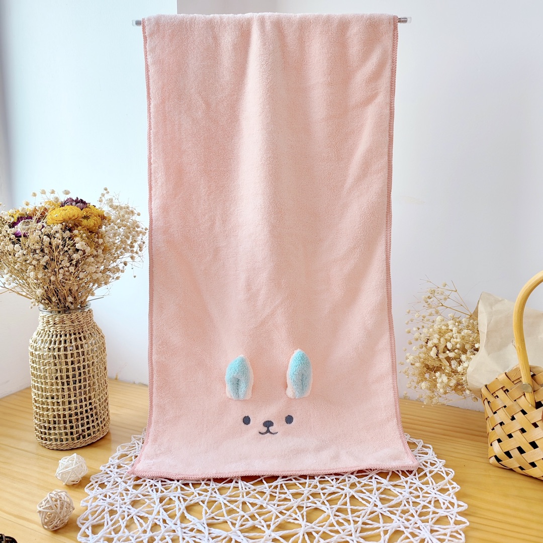 Coral Fleece Absorbent Cute Animal Towel (Rabbit)
