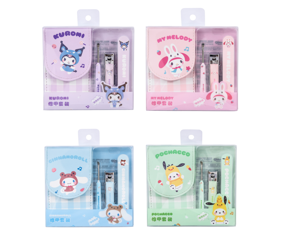 Sanrio characters Checked Manicure Kit（3pcs +Storage Bag)