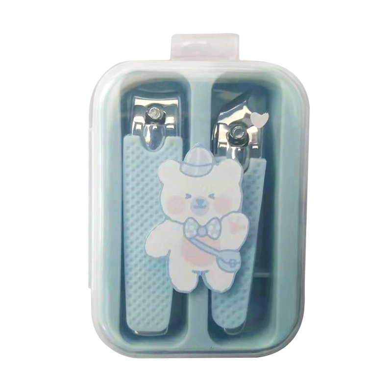 Cute Cartoon Series Bowknot Bunny 2-Piece Manicure Set (Blue)