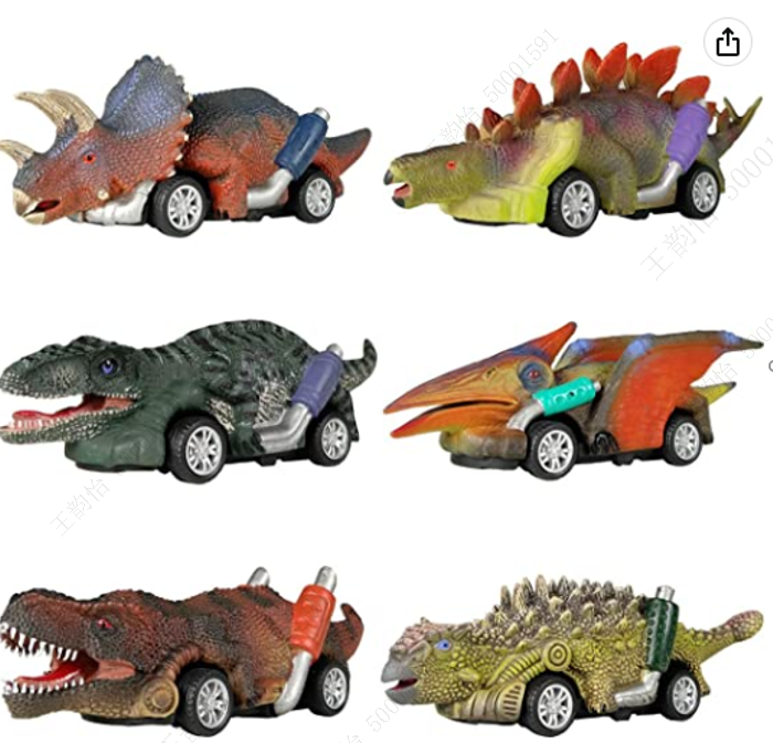 3-Piece Dinosaur Pull-Back Car Set (2 Assorted Models)