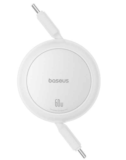 IDN Baseus Free2Pull Mini Charging Cable USB-C to USB-C 60W 1m Moon White