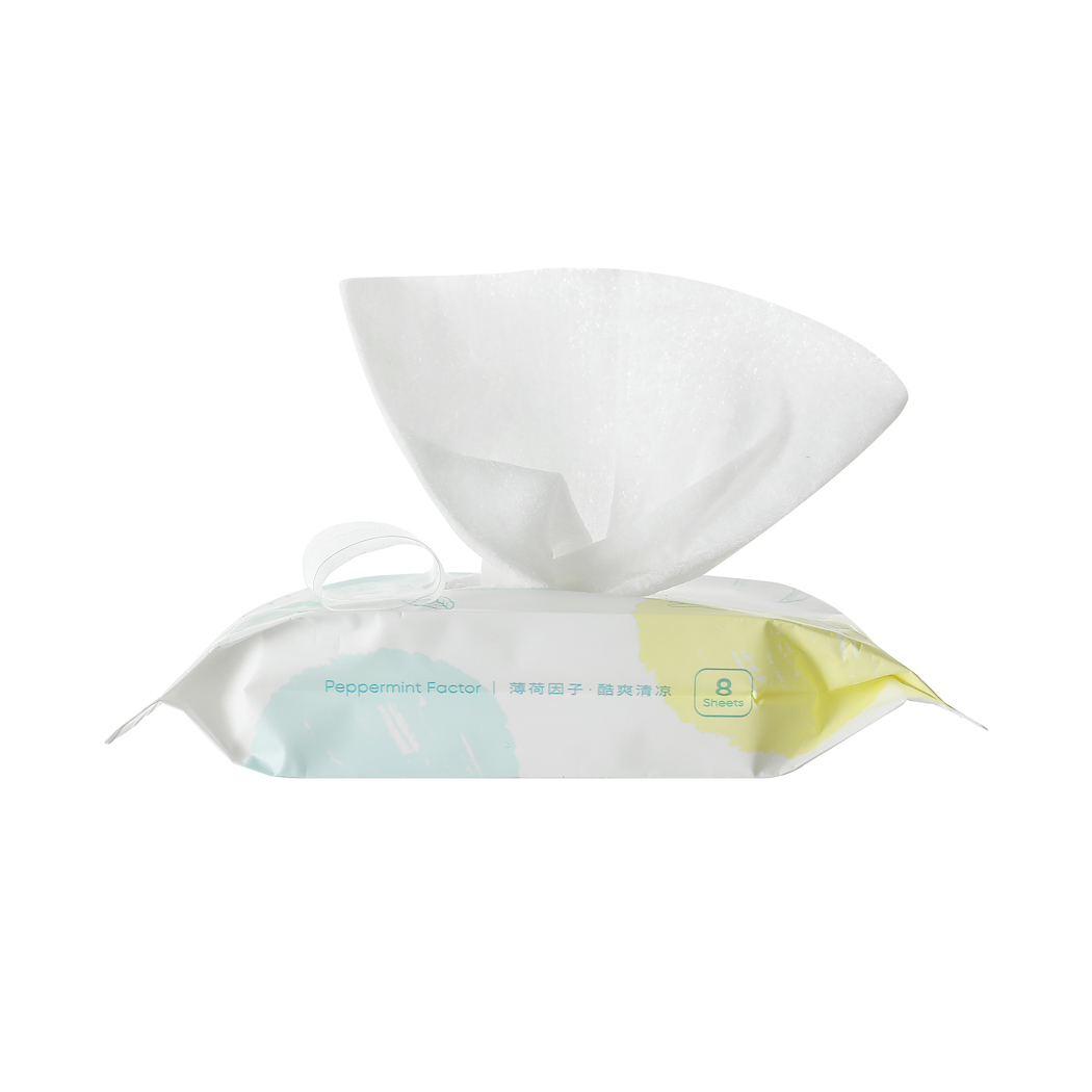 Super Mini Cool Pocket Pack Wet Wipes (8 Wipes×8 Packs)