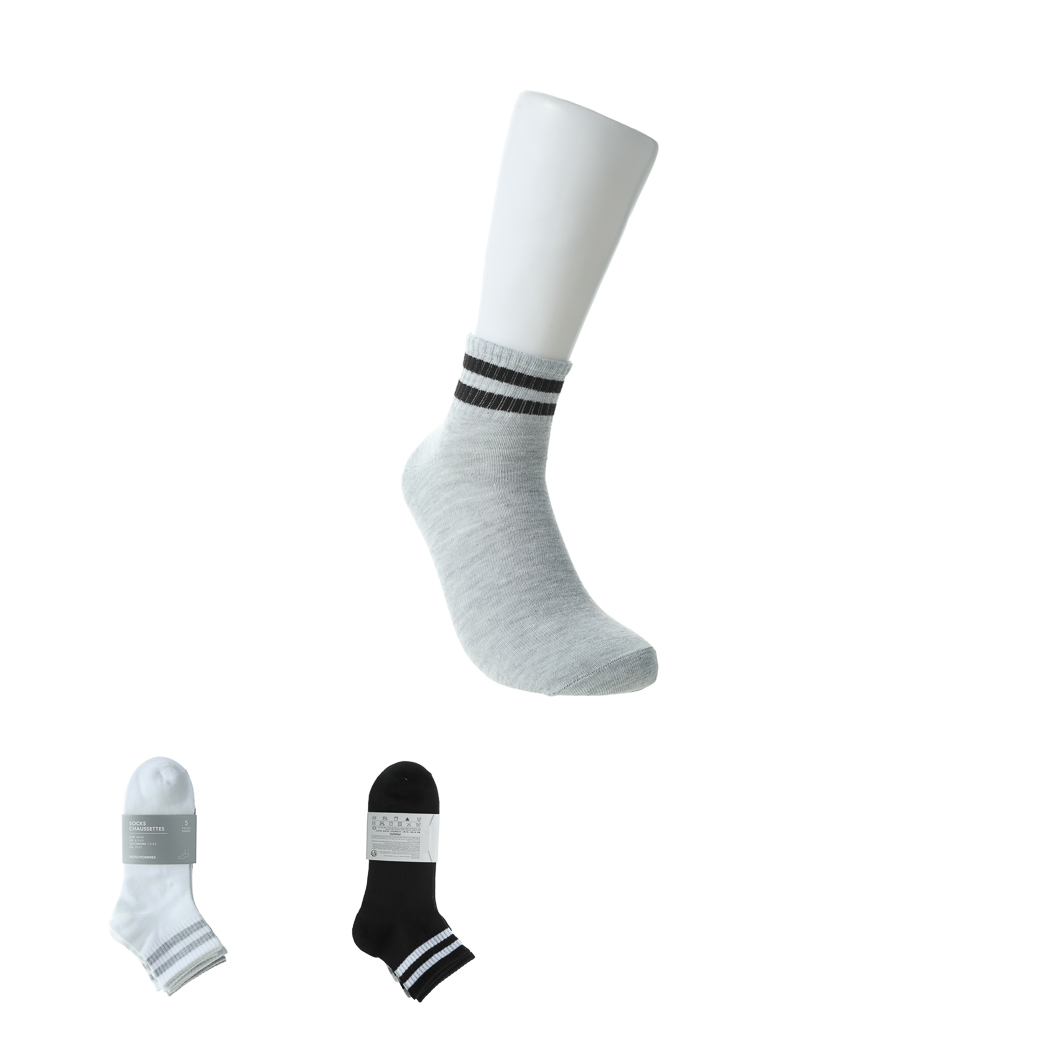 Men＇s Preppy Style Crew Socks (5 Pairs)