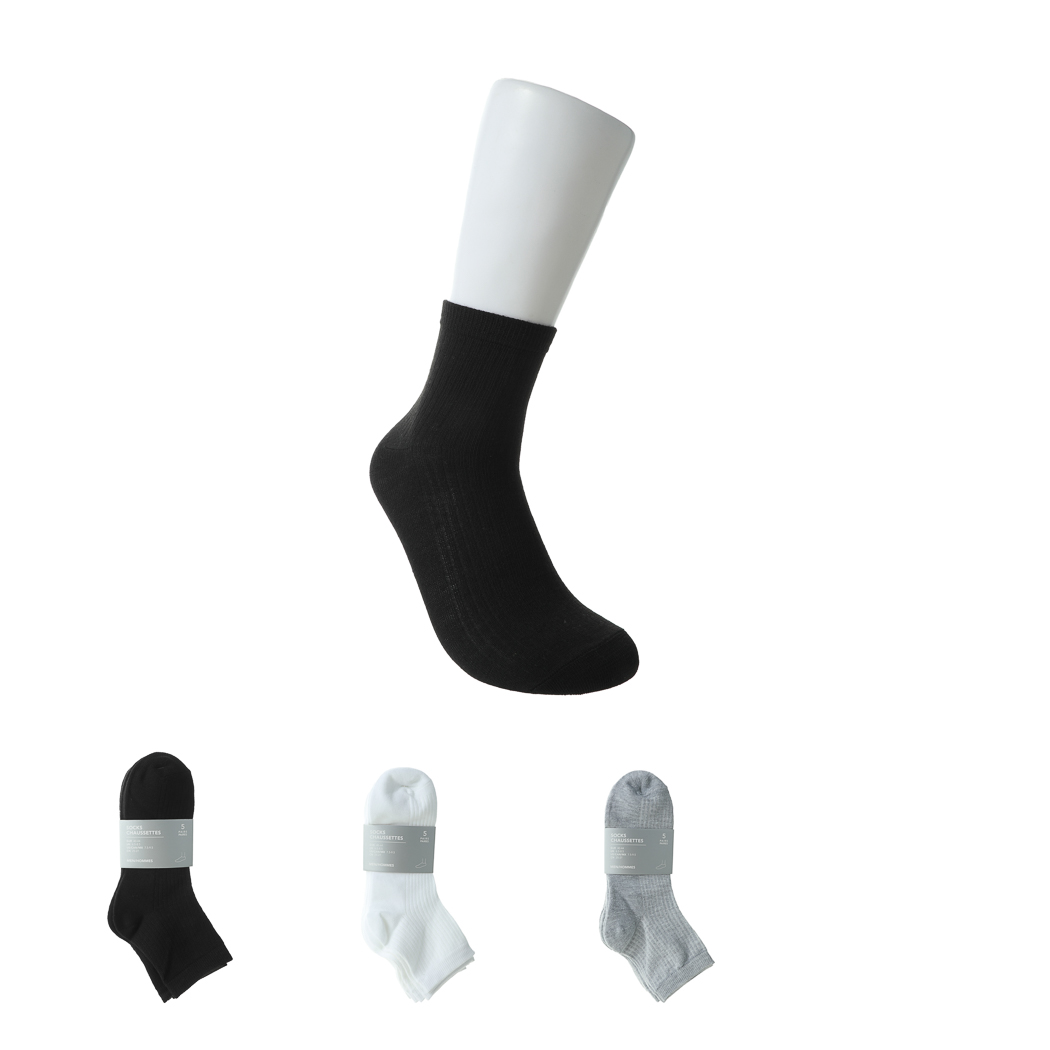 Men's Preppy Style Stripe Crew Socks (5 Pairs)