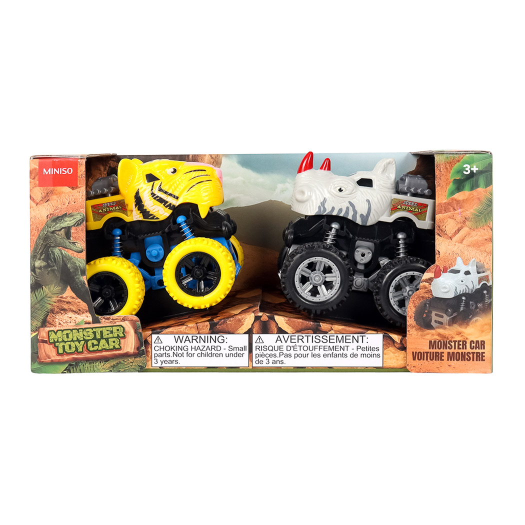 10U Dinosaur Series Inertial Cars - 2 Pack(Rhinoceros,Tiger)