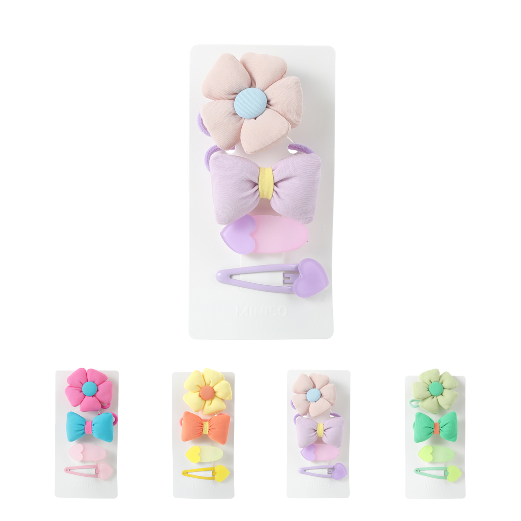 Kids' Flower Design Colorful Hair Accessories Kit