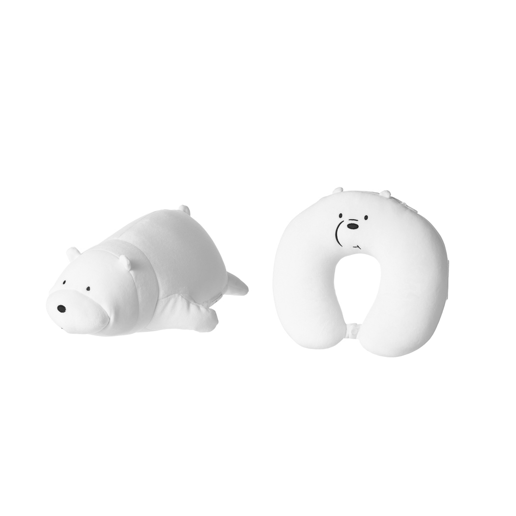 Miniso We Bare Bears Adjustable U Shaped Pillow Ice Bear 1pc