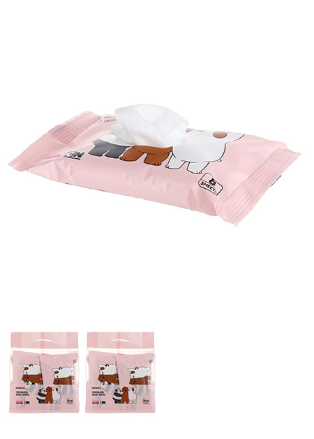 We Bare Bears Odorless Mild Wipes (10 Sheets*6)