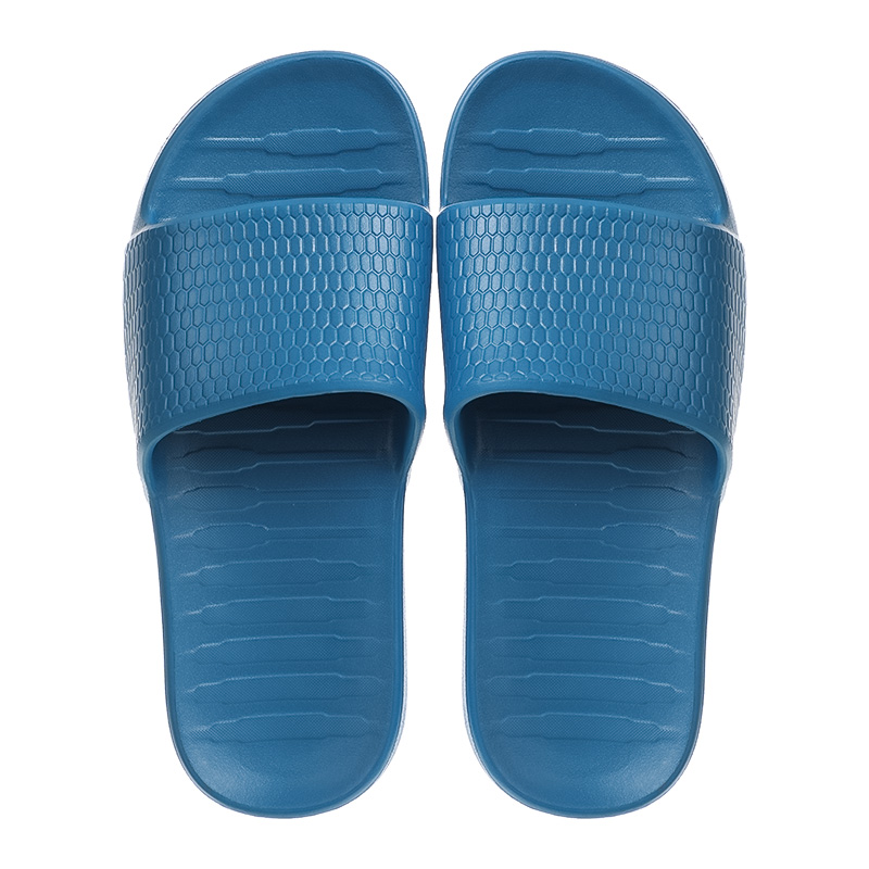 Men's Honeycomb Pattern Soft Sole Bathroom Slippers(Blue,43-44)