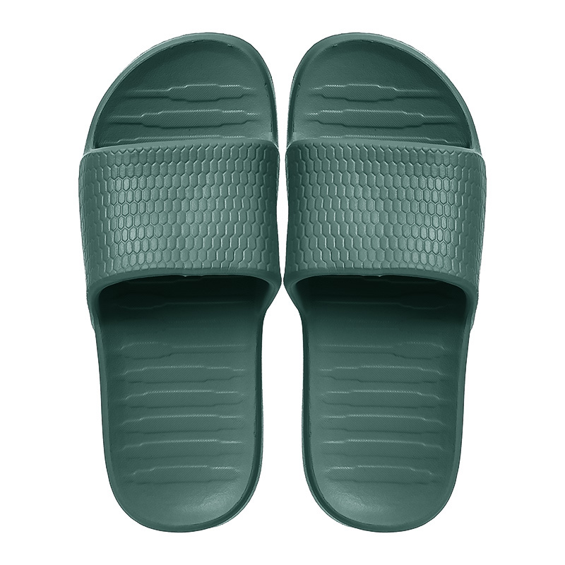 Men's Honeycomb Pattern Soft Sole Bathroom Slippers(Olive Green,43-44)