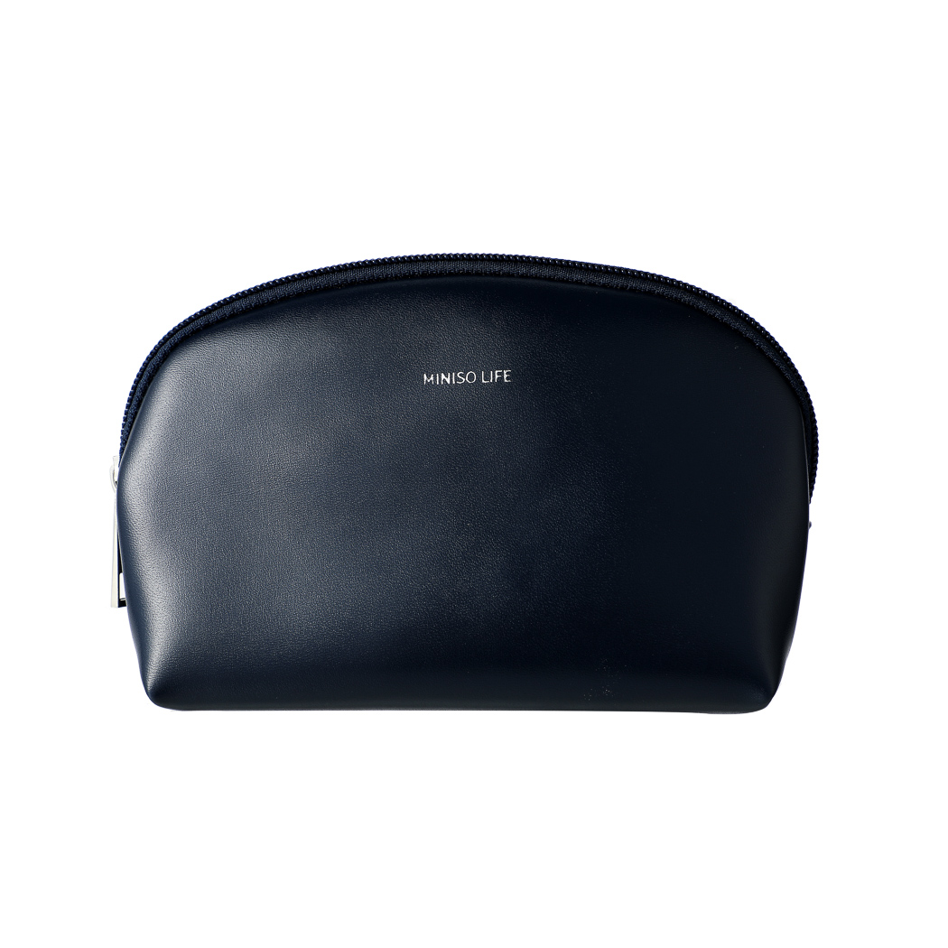 Minimalist Half Moon Solid Color Cosmetic Bag(Navy Blue)
