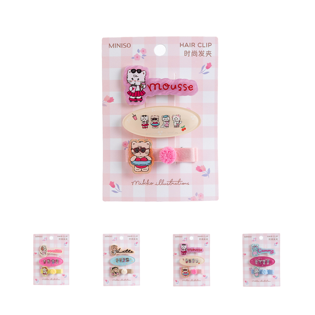 MIKKO Pom Pom Hair Clips (3 pcs)