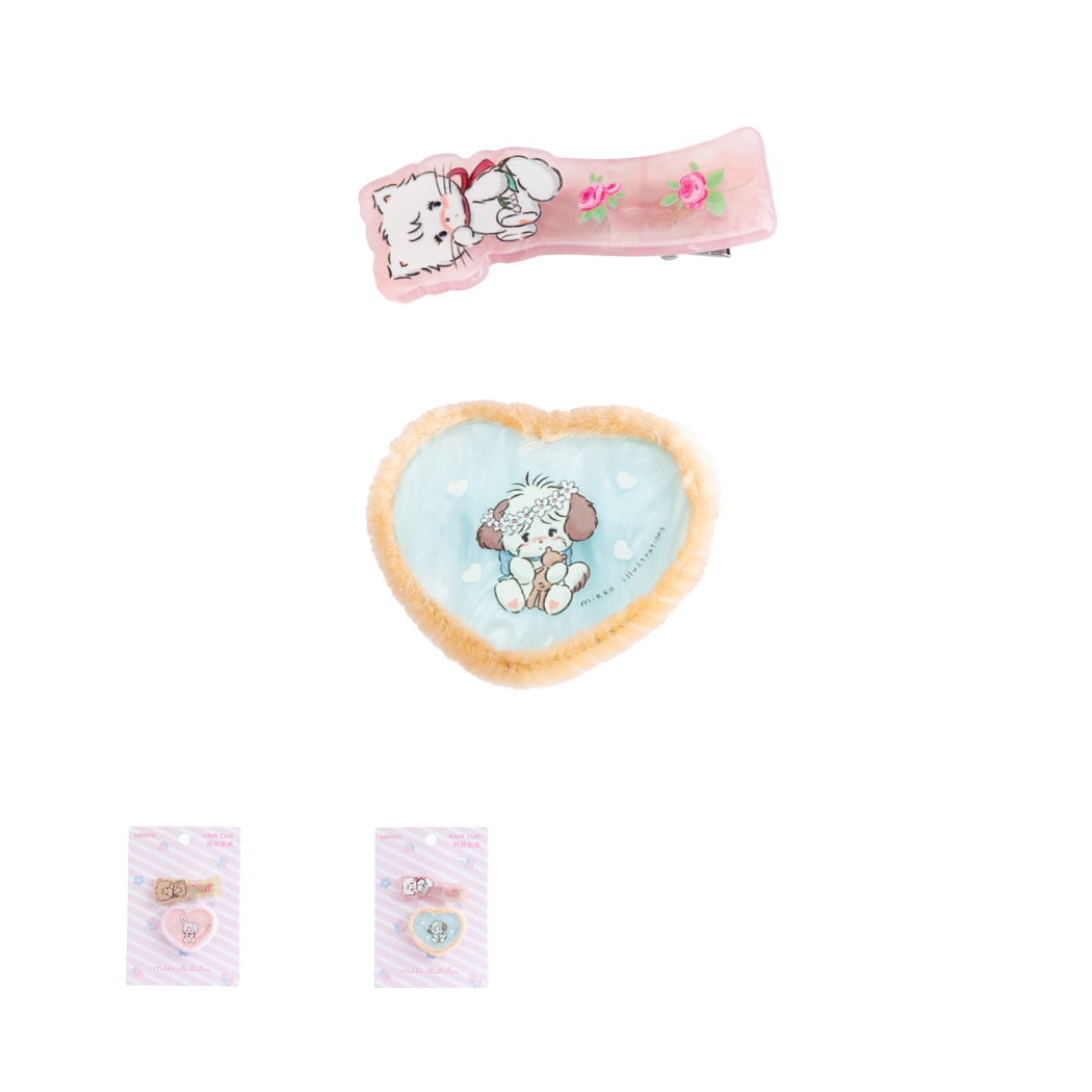 MIKKO Plush Heart Hair Clips (2 pcs)