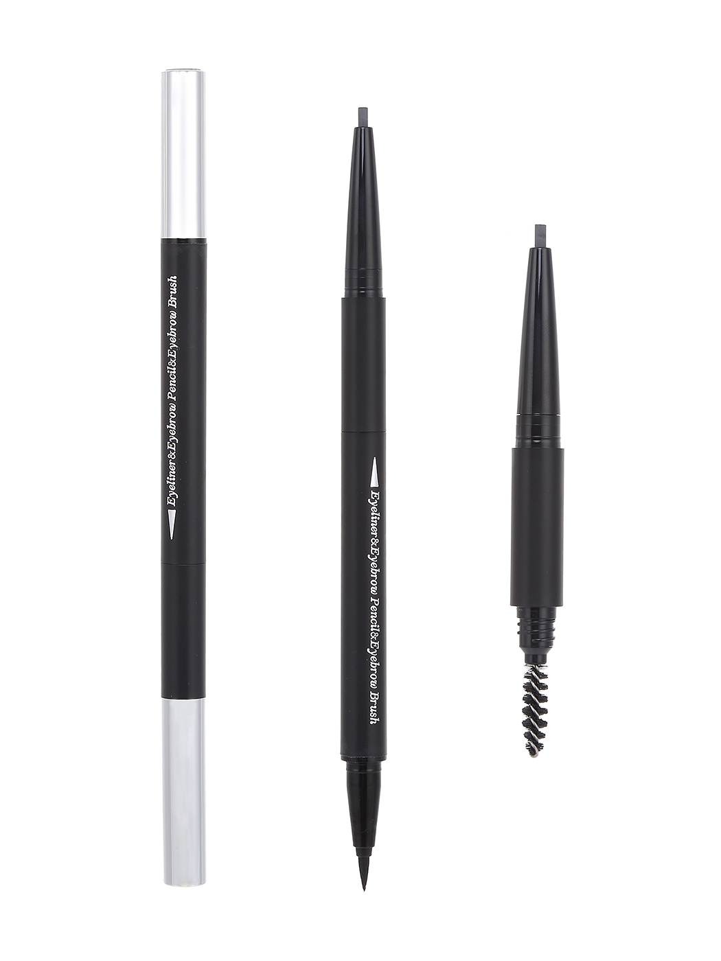 3 in 1 Eyeliner +Eyebrow Pencil +Eyebrow Brush (Grey)