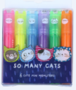 IDN AHM22574060111H M&G "SO MANY CATS" Mini Scented Highlighter 6pcs Pink/Yellow/Blue/Purple/Green/Orange