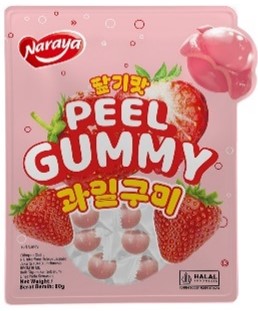 IDN NARAYA PEEL GUMMY 80g*10Bag*5Bal STRAWBERRY