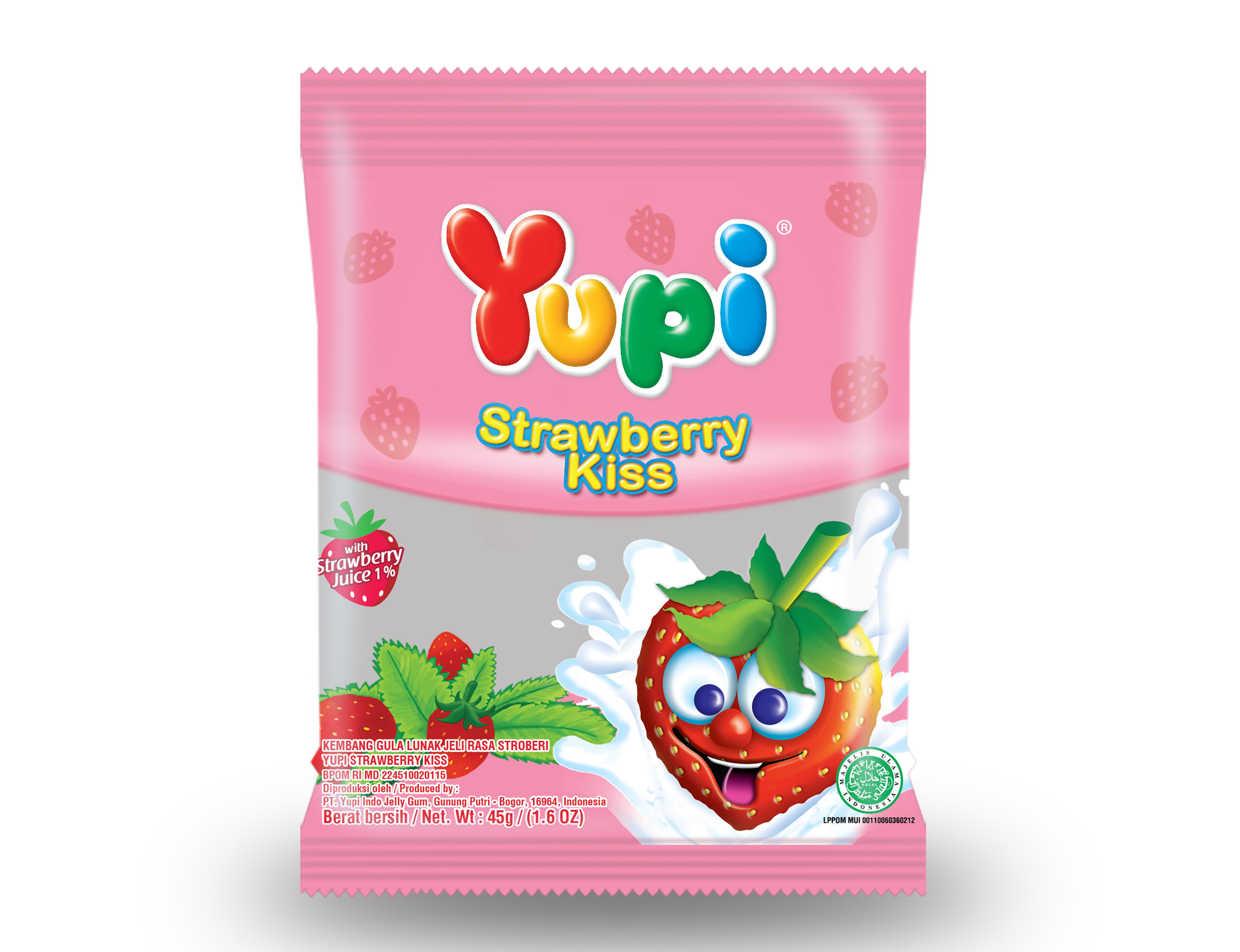 Yupi Strawberry Kiss Mini 12x6x45 gr