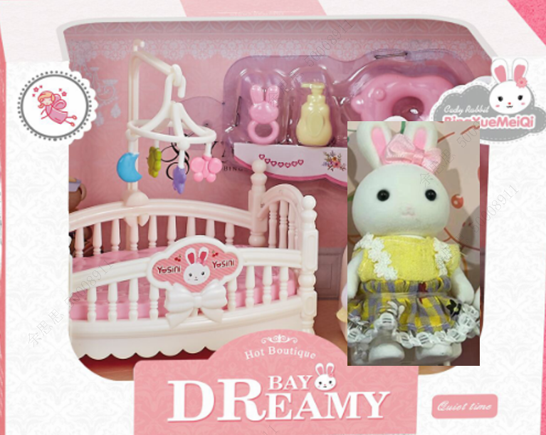 Role Play Series Bunny Baby Crib Set