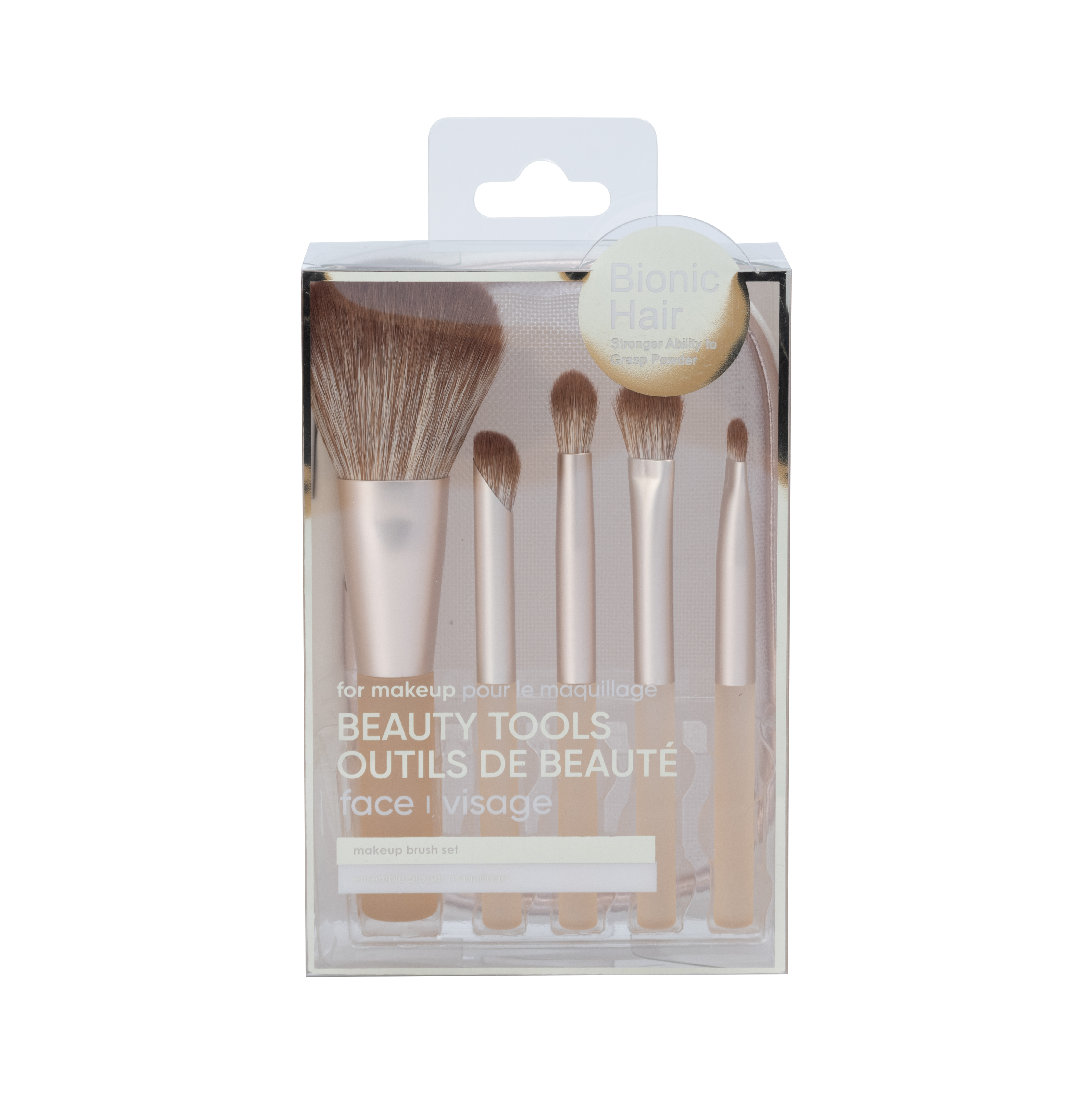 Makeup Brushes Set with Storage Bag (5 pcs, Gold)