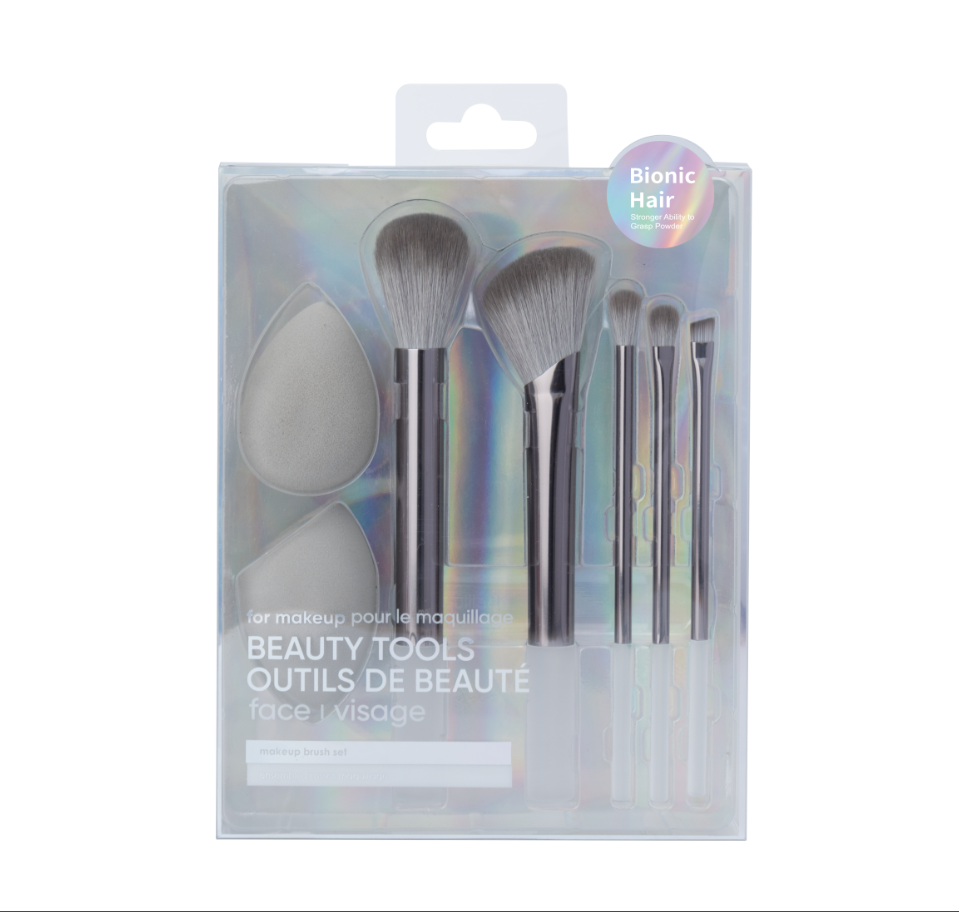 Makeup Brush & Makeup Sponge (7 pcs, Gray)