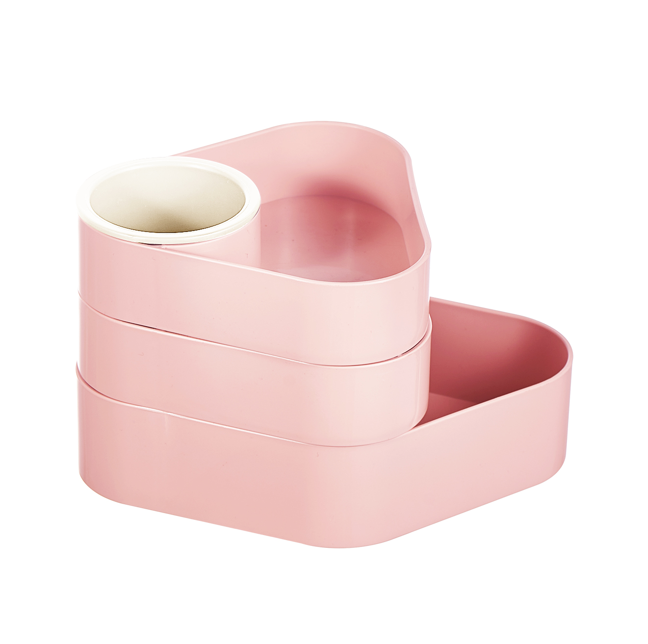 Macaron Series 3 Tier Rotating Organizer(Pink)