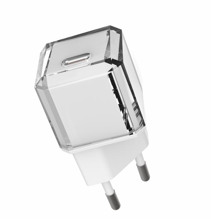 20W PD Type C Crystal Cube Charger(EU Plug) Model: TM-20W(White)