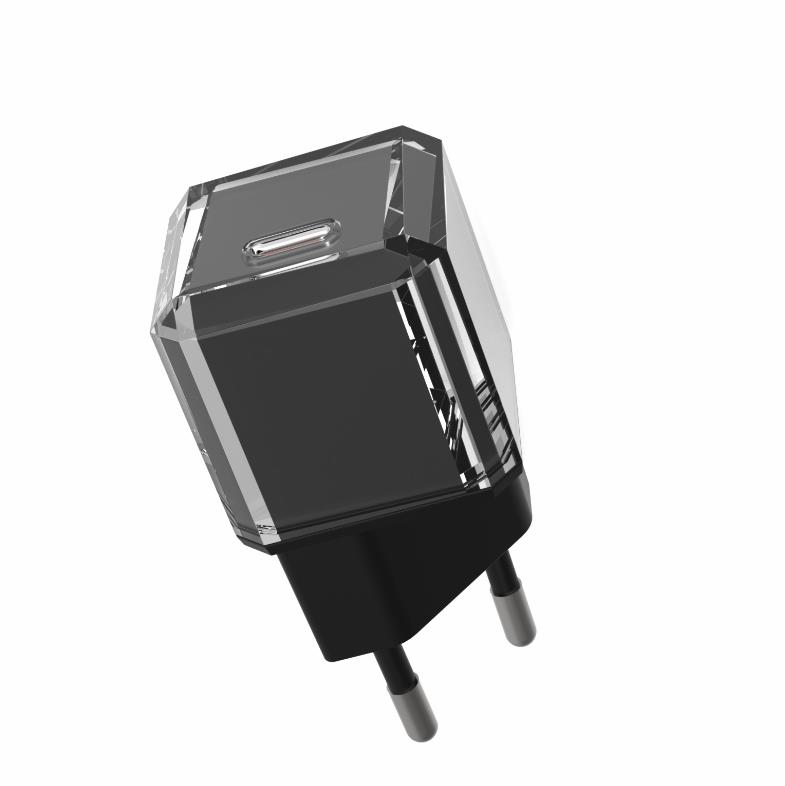 20W PD Type C Crystal Cube Charger(EU Plug) Model: TM-20W(Black)