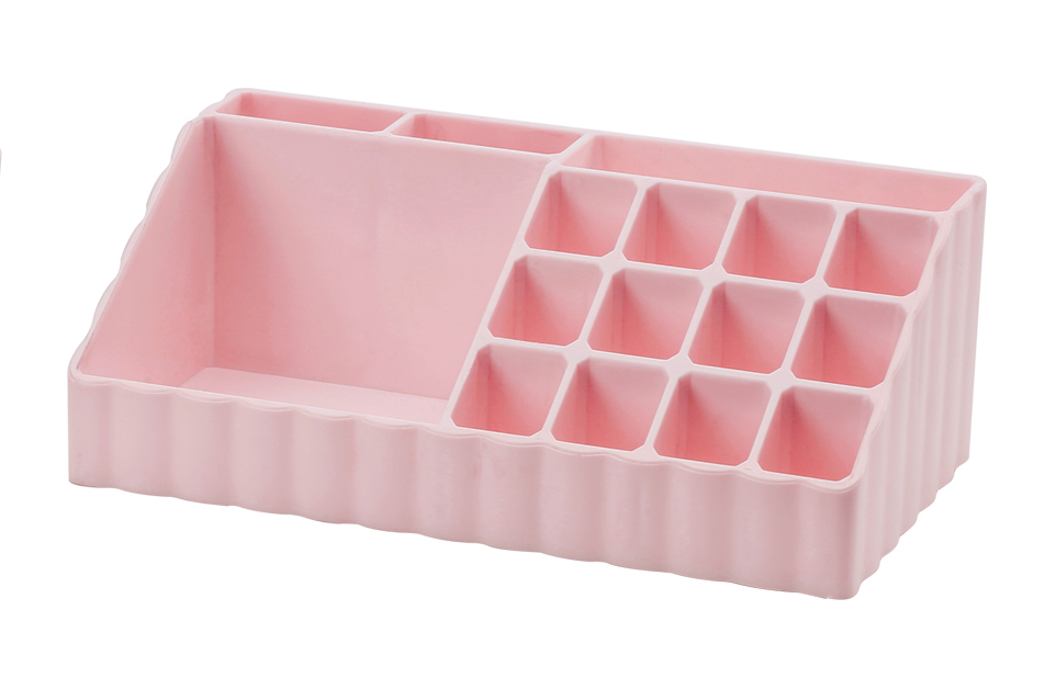 Macaron Series Makeup Organizer with Compartments (L)(Pink)