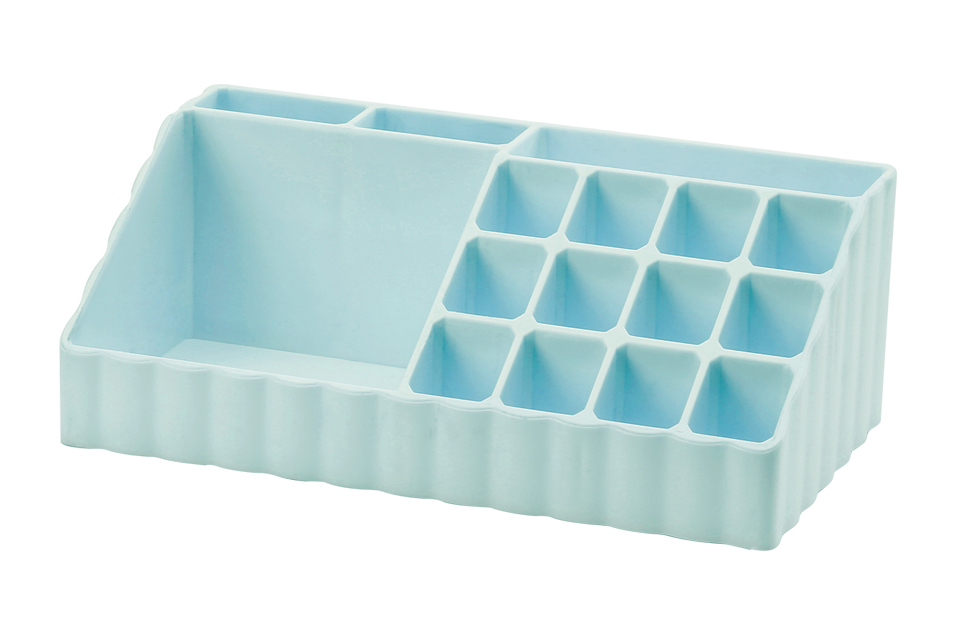 Macaron Series Makeup Organizer with Compartments (L)(Blue)