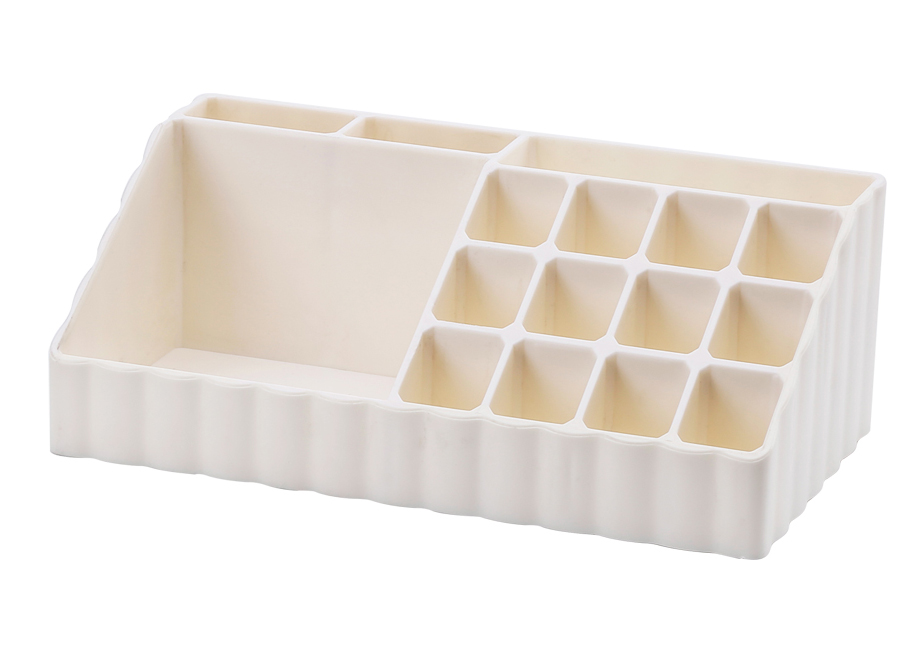 Macaron Series Makeup Organizer with Compartments (L)(White