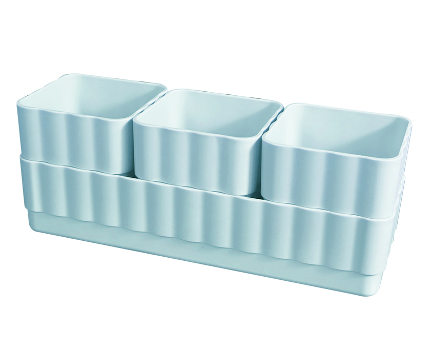 Macaron Series Stackable Organizer for Desk (4 pcs)(Blue)