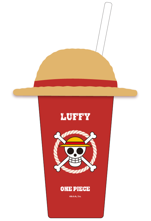 One Piece Classic Collection Hat Plastic Tumbler with Straw (640mL, Red)