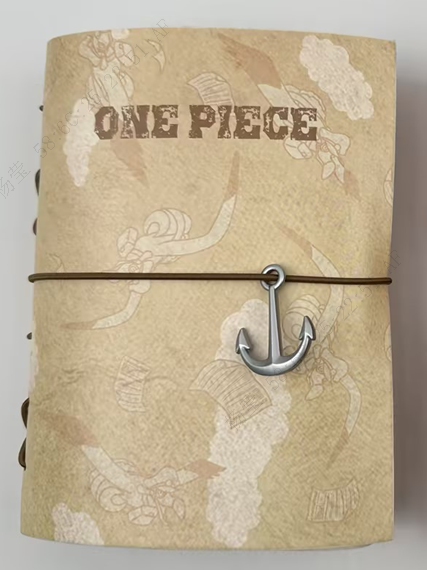 One Piece Classic Collection Creamy B6 PU Loose-Leaf Wire-bound Book with Band (80 Sheets)