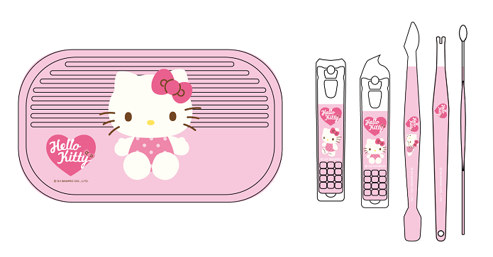 Sanrio characters Pink Collection 5-Piece Manicure Set with Storage Box (Hello Kitty)