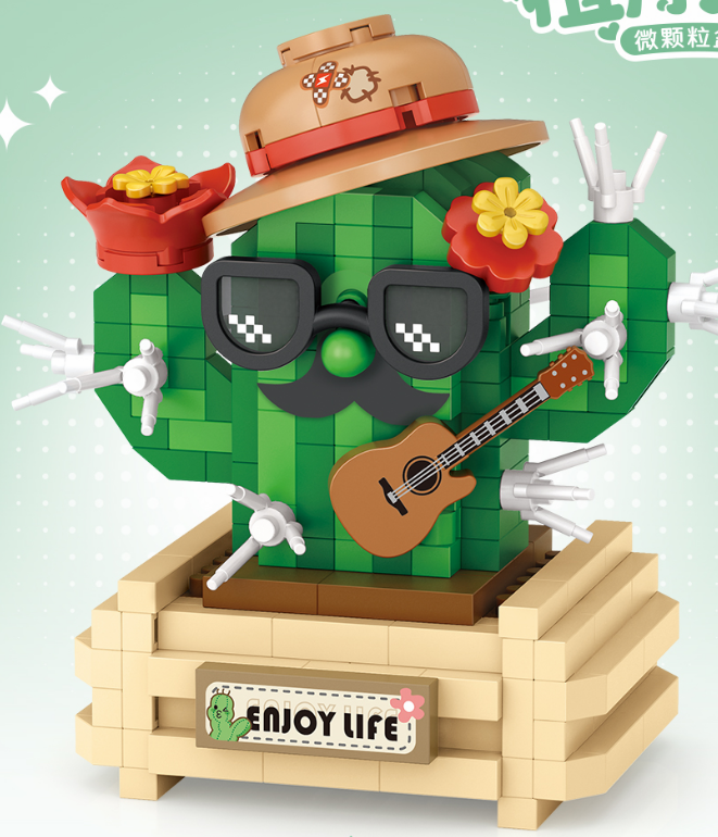 Spring Houseplant Series Building Blocks (PDQ)(Cactus)