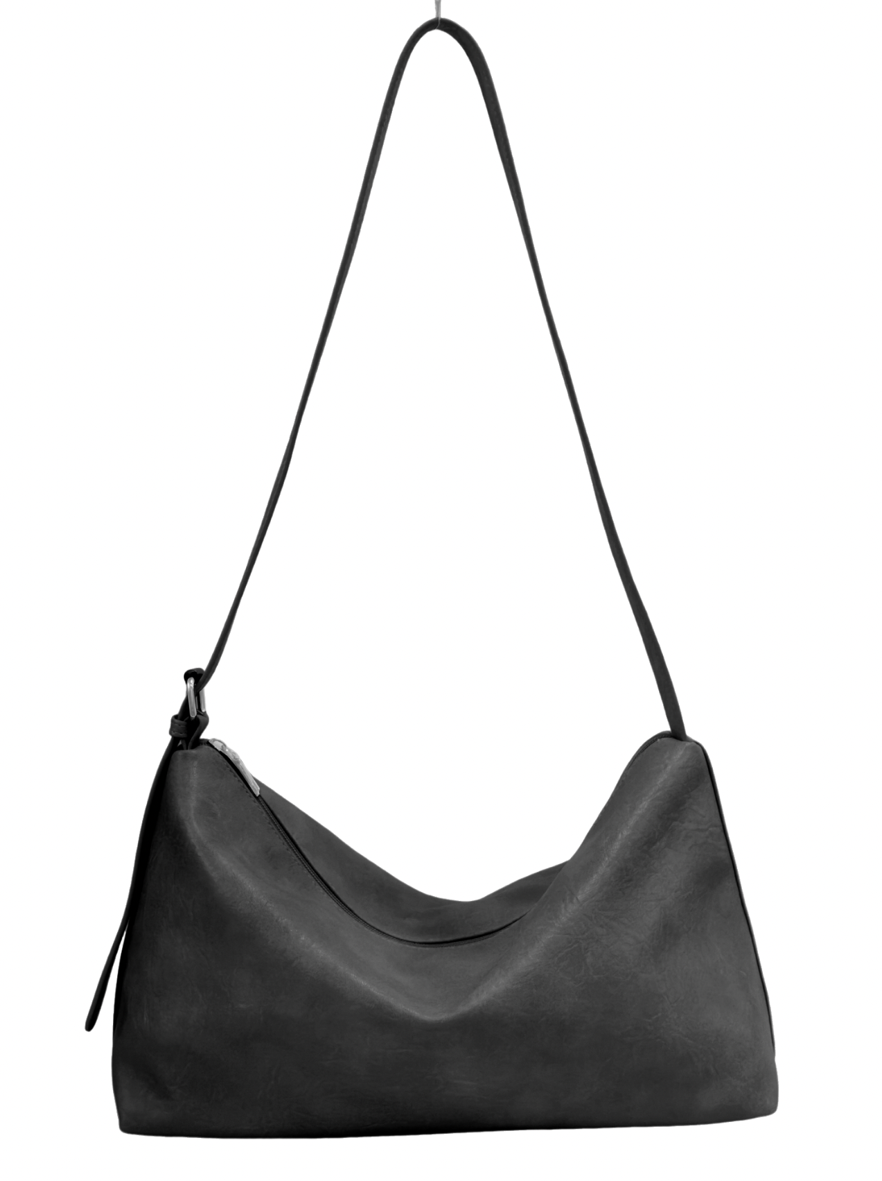 Solid Color Series Large Capacity Crossbody Shoulder Bag (Black)