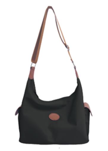 Dumpling Shape Shoulder Crossbody Bag (Black)