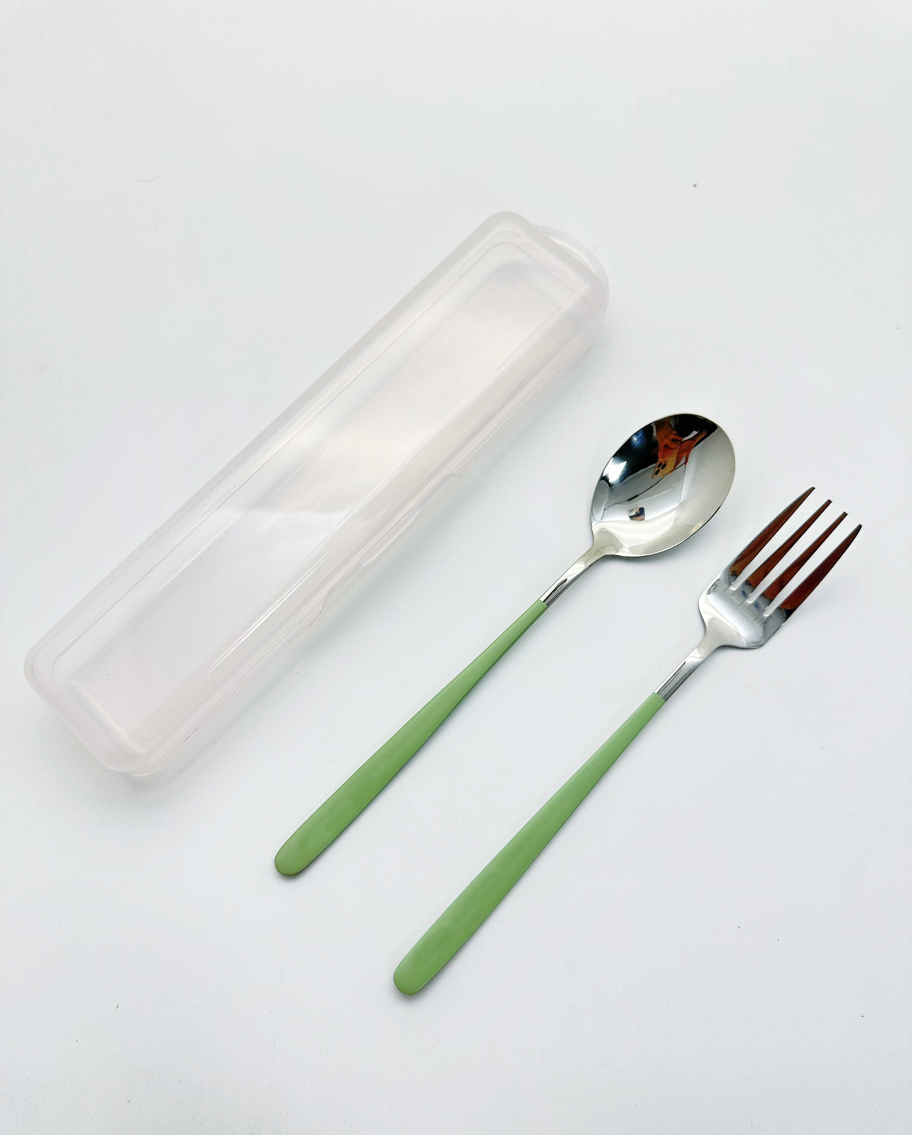 Classic Style Portable Fork & Spoon (Green)