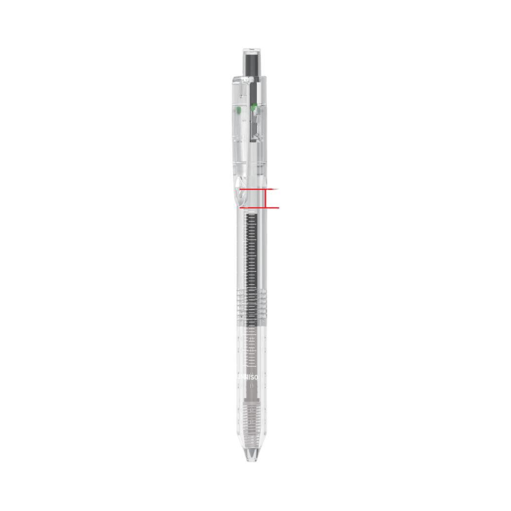 Mute Series Black Retractable Gel Pen (0.5mm, Transparent Black Barrel)