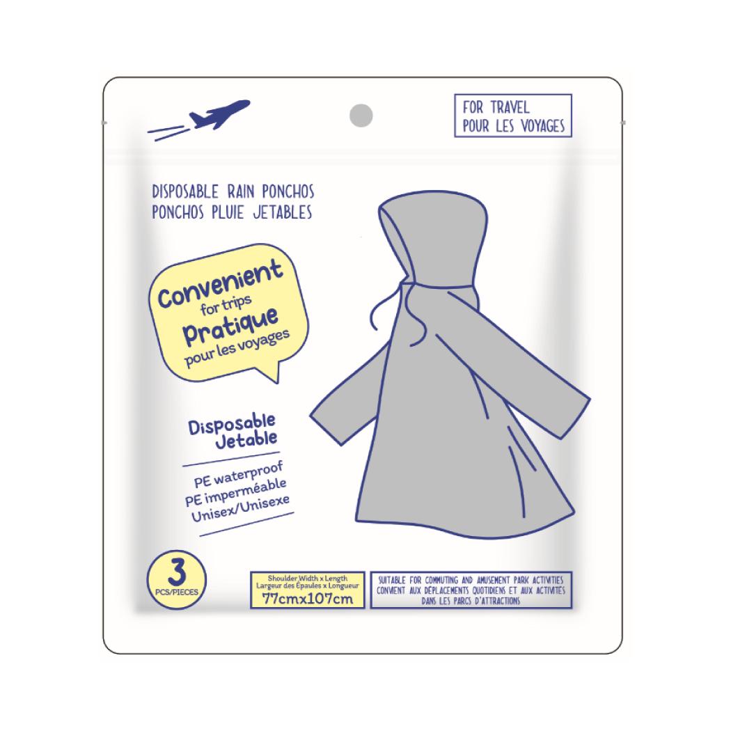 Disposable Rain Ponchos (3 pcs)